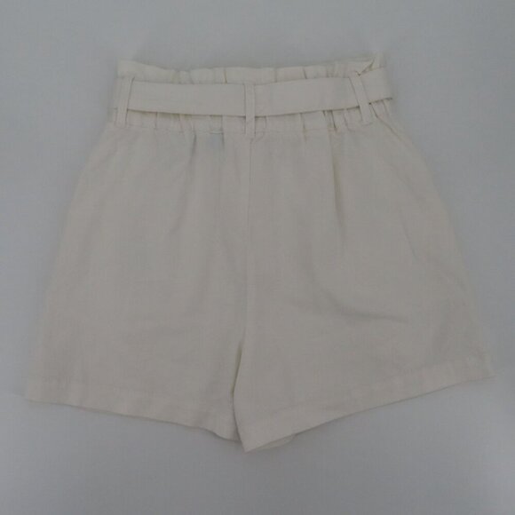Draper James Womens Small Paperbag White Denim Shorts Waist Tie Cotton Blend NEW - Picture 7 of 9